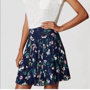 Loft Floral Pleated Skirt Size 4 Cottagecore Spring